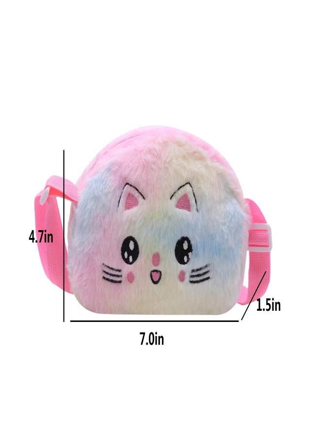 Amamcy Cute Cat Crossbody Bag for Girls Fluffy Shoulder Bag Faux Fur Kitty Purse Animal Plush Daypack Kawaii Purse for Girls - Image 2
